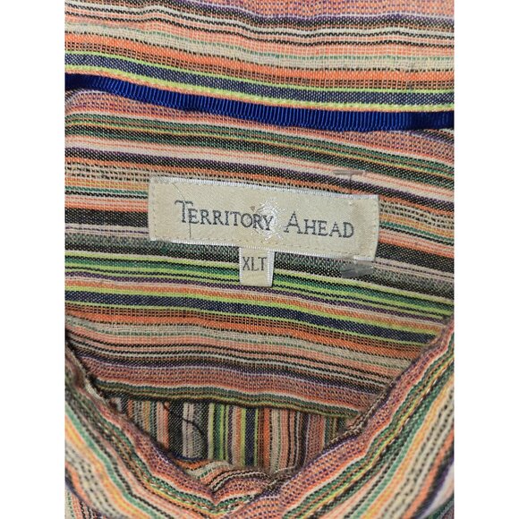 Territory Ahead Mens XLT Striped Short Sleeve Shirt Cotton - Picture 4 of 6
